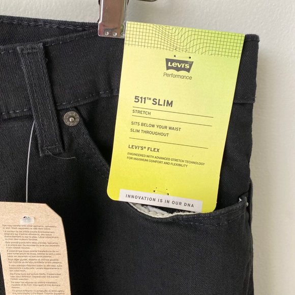 NWT 511 SLIM FIT LEVI’S FLEX MEN'S JEANS Native Cali Stretch Black Size 36x34 - Picture 8 of 11